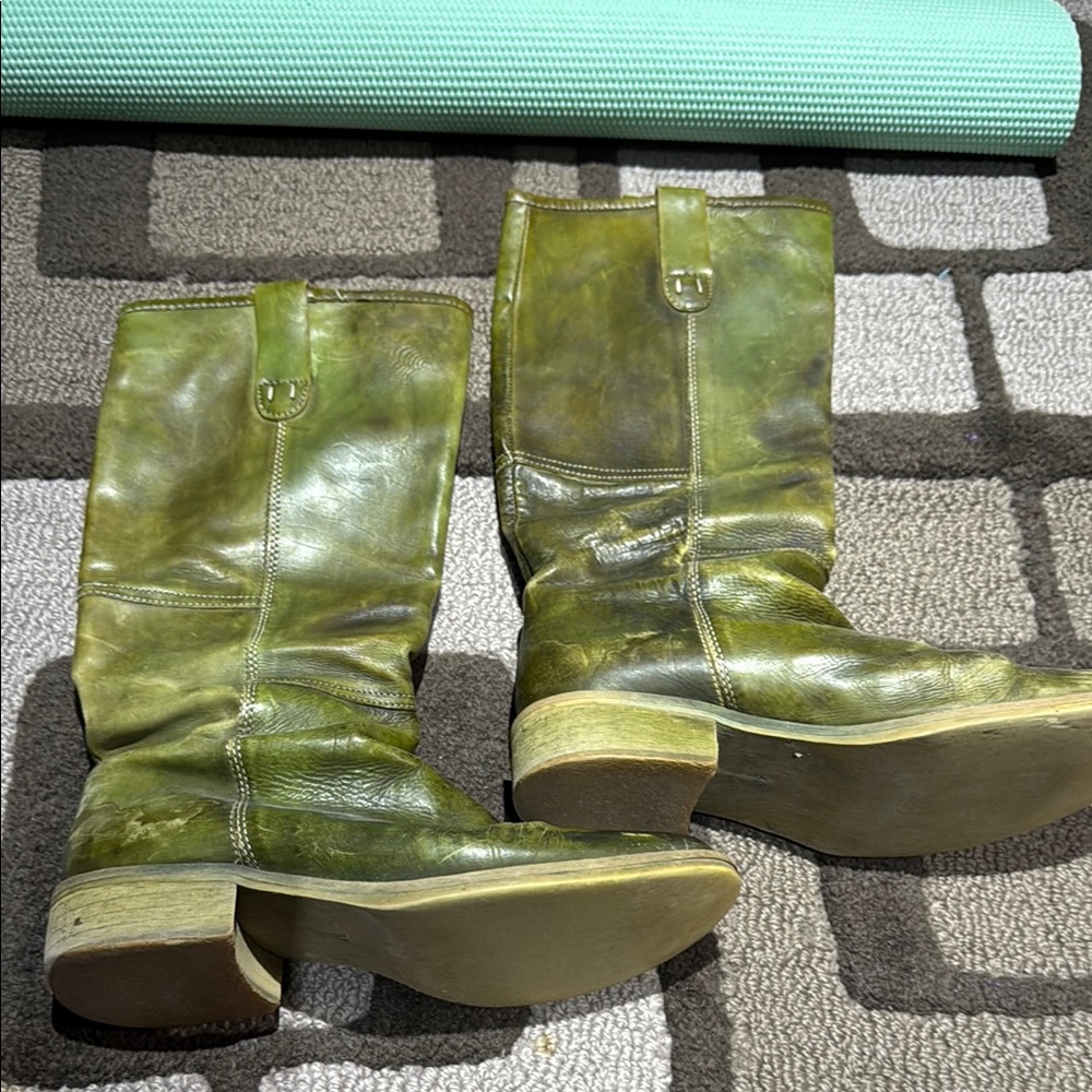 Green Leather Boots
